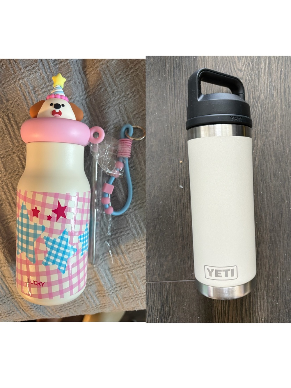 532ml Yeti bottle and brand new 500ml 316 stainless party puppy tumbler